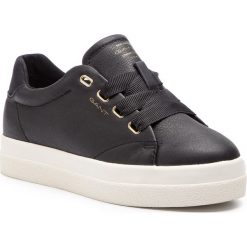 Sneakersy GANT - Aurora 18531433 Black G00. Czarne półbuty damskie GANT, na co dzień, bez wzorów, ze skóry, bez obcasa, na płaskiej podeszwie, bez zapięcia. Za 479,90 zł.