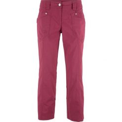 Spodnie bojówki 3/4 ze stretchem bonprix czerwony rododendron. Fioletowe spodnie damskie bonprix. Za 84,99 zł.