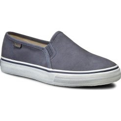 Tenisówki KEDS - Double Decker WH54677 Leather Navy. Szare półbuty damskie Keds, bez wzorów, ze skóry, bez zapięcia. W wyprzedaży za 209,00 zł.