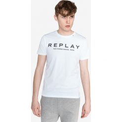 Replay Koszulka Biały. Białe podkoszulki męskie Replay, m, z nadrukiem, z bawełny, bez kołnierzyka, z krótkim rękawem, krótkie. Za 188,95 zł.