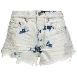 Szorty jeansowe The Kooples Distressed FSHO18014J. Niebieskie szorty damskie The Kooples, bez wzorów, z bawełny. W wyprzedaży za 349,00 zł.