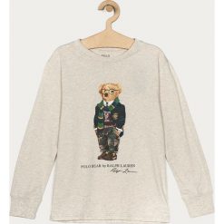 Polo Ralph Lauren - Longsleeve dziecięcy 134-176 cm. Brązowe t-shirty chłopięce Polo Ralph Lauren, z nadrukiem, z bawełny, z długim rękawem. Za 219,90 zł.