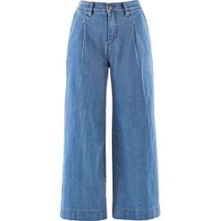 Dżinsy 7/8 WIDE bonprix niebieski "stone”. Niebieskie boyfriendy damskie bonprix. Za 89,99 zł.