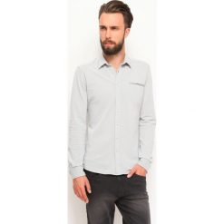 Koszula długi rękaw męska. Szare koszule męskie Top Secret, m, bez wzorów, z tkaniny, eleganckie, bez kołnierzyka, z długim rękawem. W wyprzedaży za 49,99 zł.