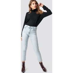 MANGO Jeansy mom - Blue. Niebieskie spodnie z wysokim stanem Mango, z jeansu. Za 141,95 zł.