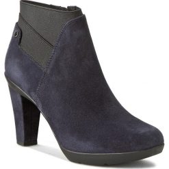 Botki GEOX - D Inspirat. St. B D64G9B 00021 C4021 C. Morski. Niebieskie buty zimowe damskie Geox, z materiału, na obcasie. W wyprzedaży za 359,00 zł.