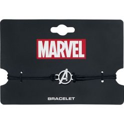 Bransoletki damskie: Avengers Silver Logo Bransoletka czarny/srebrny