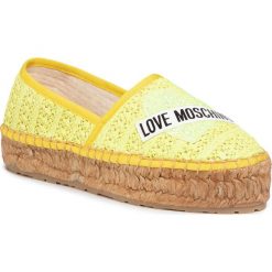 Espadryle LOVE MOSCHINO - JA10413G0AJQ0400 Giallo. Żółte espadryle damskie Love Moschino, bez wzorów, ze skóry ekologicznej, bez obcasa. W wyprzedaży za 659,00 zł.