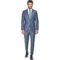 Garnitur toris 311 granatowy slim fit. Niebieskie garnitury męskie Recman, bez wzorów. Za 1299,00 zł.