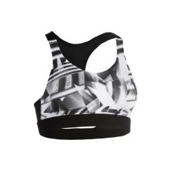 Stanik fitness kardio 500 z nadrukiem graficznym. Czarne buty sportowe damskie DOMYOS, z nadrukiem, z elastanu, sportowe, na fitness i siłownię. Za 49,99 zł.