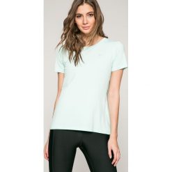 Under Armour - Top. Niebieskie topy sportowe damskie marki Under Armour, s, z elastanu, z okrągłym kołnierzem. W wyprzedaży za 99,90 zł.