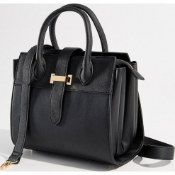 Torebka city bag z ozdobnym zapięciem - Czarny. Czarne torebki klasyczne damskie marki Mohito, bez wzorów, bez dodatków. Za 119,99 zł.