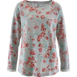 Bluzy rozpinane damskie: Bluza bonprix jasnoszary melanż z nadrukiem