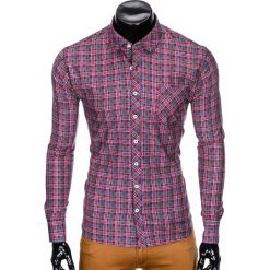 KOSZULA MĘSKA W KRATĘ Z DŁUGIM RĘKAWEM K421 - CZERWONA. Czerwone koszule męskie marki Ombre Clothing, s, z długim rękawem. Za 69,00 zł.