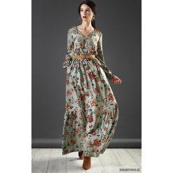 Suknie maxi w kwiaty PALOMA. Sukienki damskie Pakamera, w kwiaty, z wiskozy, bez kołnierzyka, bez rękawów, maxi. Za 450,00 zł.