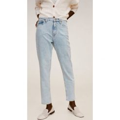 Mango - Jeansy Newmom. Niebieskie jeansy damskie Mango, bez wzorów, z elastanu, z podwyższonym stanem. Za 139,99 zł.