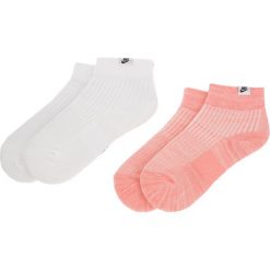 Zestaw 2 par wysokich skarpet unisex NIKE - SX7170 912 Biały Pomarańczowy. Pomarańczowe skarpetki damskie Nike, z elastanu. Za 64,00 zł.
