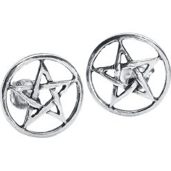 Kolczyki damskie: etNox Pentagramm Kolczyki – Earpin srebrny
