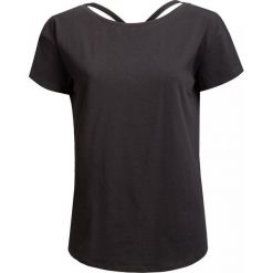 T-shirt damski TSD613 - głęboka czerń - Outhorn. Czarne koszulki damskie marki Outhorn, bez wzorów, z materiału, bez kołnierzyka, bez rękawów. Za 49,99 zł.