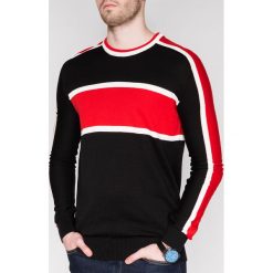 Sweter męski E145 - czarny. Czarne swetry męskie Inny, s, bez wzorów, z bawełny, bez kołnierzyka, bez kaptura. Za 39,00 zł.