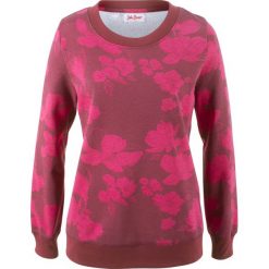 Bluzy damskie: Bluza z nadrukiem, długi rękaw bonprix jeżynowy