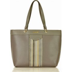 Monnari miejska torba shopper bag na ramię szary. Szare torby damskie na zakupy Monnari, w paski, eleganckie. W wyprzedaży za 169,00 zł.