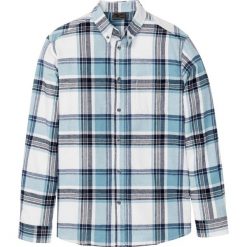 Koszula flanelowa z długim rękawem bonprix niebiesko-turkusowy w kratę. Niebieskie koszule męskie bonprix, xl, z bawełny. Za 74,99 zł.