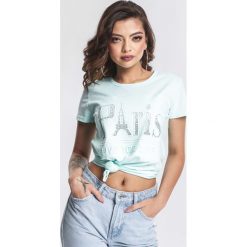 Miętowy T-shirt Gasser. Zielone t-shirty damskie marki other, s. Za 39,99 zł.