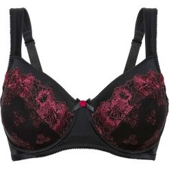 Biustonosz minimizer bonprix czarno-czerwony. Czarne biustonosze bardotka bonprix. Za 59,99 zł.