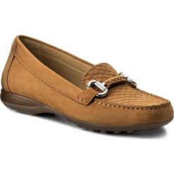 Mokasyny GEOX - D Euxo D D6245D 00032 C2021 Curry. Brązowe mokasyny damskie Geox, z nubiku. W wyprzedaży za 279,00 zł.