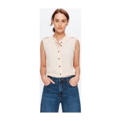 Bluzka damska. Bluzki damskie Promod, uniwersalny, bez wzorów, z tkaniny, bez kołnierzyka, bez rękawów. Za 119,90 zł.
