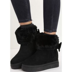 Czarne Śniegowce Favoured. Czarne buty zimowe damskie Born2be, z materiału. Za 54,99 zł.