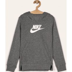 Nike Kids - Bluza dziecięca 122-166 cm. Szare bluzy dziewczęce Nike Kids, z nadrukiem, z elastanu, bez rękawów, z kapturem. W wyprzedaży za 139,90 zł.
