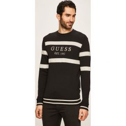 Guess Jeans - Bluza. Czarne bluzy męskie s, z nadrukiem, z bawełny, z okrągłym kołnierzem. Za 369,90 zł.