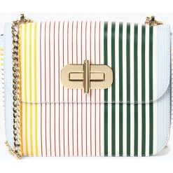 Tommy Hilfiger - Skórzana torebka damska, niebieski. Niebieskie torebki klasyczne damskie TOMMY HILFIGER, w paski, eleganckie, bez dodatków. Za 599,95 zł.