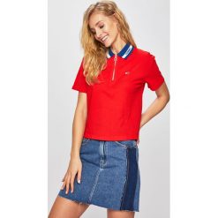 Tommy Jeans - Top. Niebieskie bluzki damskie Tommy Jeans, s, bez wzorów, z bawełny, bez kołnierzyka. W wyprzedaży za 179,90 zł.