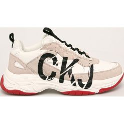 Calvin Klein Jeans - Buty. Białe buty sportowe damskie Calvin Klein Jeans, z jeansu. Za 589,90 zł.