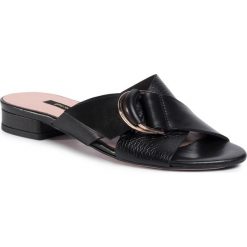 Klapki GINO ROSSI - 1737-02 Black. Czarne klapki damskie Gino Rossi, z aplikacjami, ze skóry, bez obcasa, na obcasie. Za 219,99 zł.