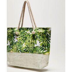 Torba shopper z zamkiem. Zielone torby damskie na zakupy Moodo, bez wzorów, bez dodatków. Za 59,99 zł.