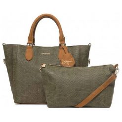 Desigual Torebka Damska Khaki Aquiles Florida. Brązowe torebki klasyczne damskie marki Desigual. Za 349,00 zł.