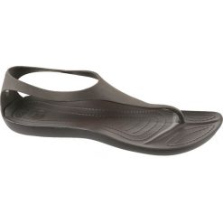 Crocs Sexi Flip Wmns 11354-22Z. Pomarańczowe klapki damskie marki Crocs, bez wzorów, z materiału, bez obcasa. W wyprzedaży za 129,99 zł.