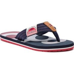 Japonki TOMMY HILFIGER - Woven Label Beach Sandal FM0FM01932 Midnight 403. Niebieskie klapki męskie TOMMY HILFIGER, bez wzorów, ze skóry. W wyprzedaży za 119,00 zł.