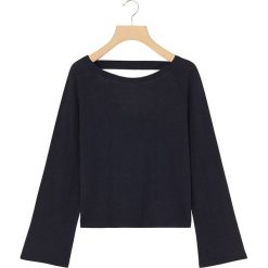 Sweter w kolorze granatowym. Niebieskie swetry damskie Rodier, bez wzorów, z wełny, klasyczne, bez rękawów, bez kaptura. W wyprzedaży za 99,95 zł.