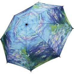 Parasole: Parasol „Monet – Water Lilies” w kolorze niebieskim ze wzorem