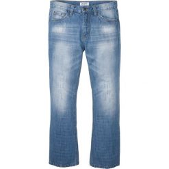 Dżinsy Regular Fit BOOTCUT bonprix niebieski "medium bleached". Niebieskie jeansy męskie bonprix, m, bez wzorów, z jeansu, klasyczne. Za 109,99 zł.