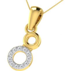 Naszyjniki damskie: Pozłacany naszyjnik z zawieszką z diamentem – dł. 40 cm