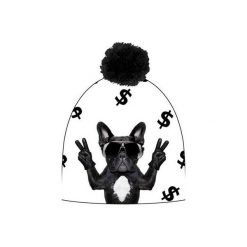 Czapka hauer DOLLAR DOG. Białe czapki damskie Hauer, z nadrukiem, z polaru. Za 69,00 zł.