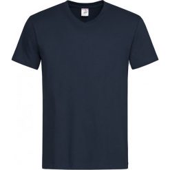 Granatowy Bawełniany T-Shirt w Serek, Męski Bez Nadruku -STEDMAN- Koszulka, Krótki Rękaw, V-neck TSJNPLST2300navyblue. Niebieskie koszulki męskie Stedman, m, z nadrukiem, z bawełny, casualowe, z dekoltem w serek, z krótkim rękawem, krótkie. Za 34,00 zł.