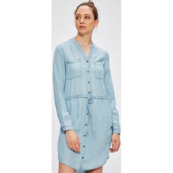 Only - Sukienka Heather. Niebieskie sukienki damskie marki ONLY, na co dzień, bez wzorów, z lyocellu, casualowe, ze stójką, bez rękawów, mini, proste. W wyprzedaży za 129,90 zł.