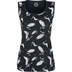 RED by EMP Lady Evil Top damski czarny. Czarne bluzki damskie marki RED by EMP, xl, z nadrukiem, z okrągłym kołnierzem, bez rękawów. Za 42,90 zł.